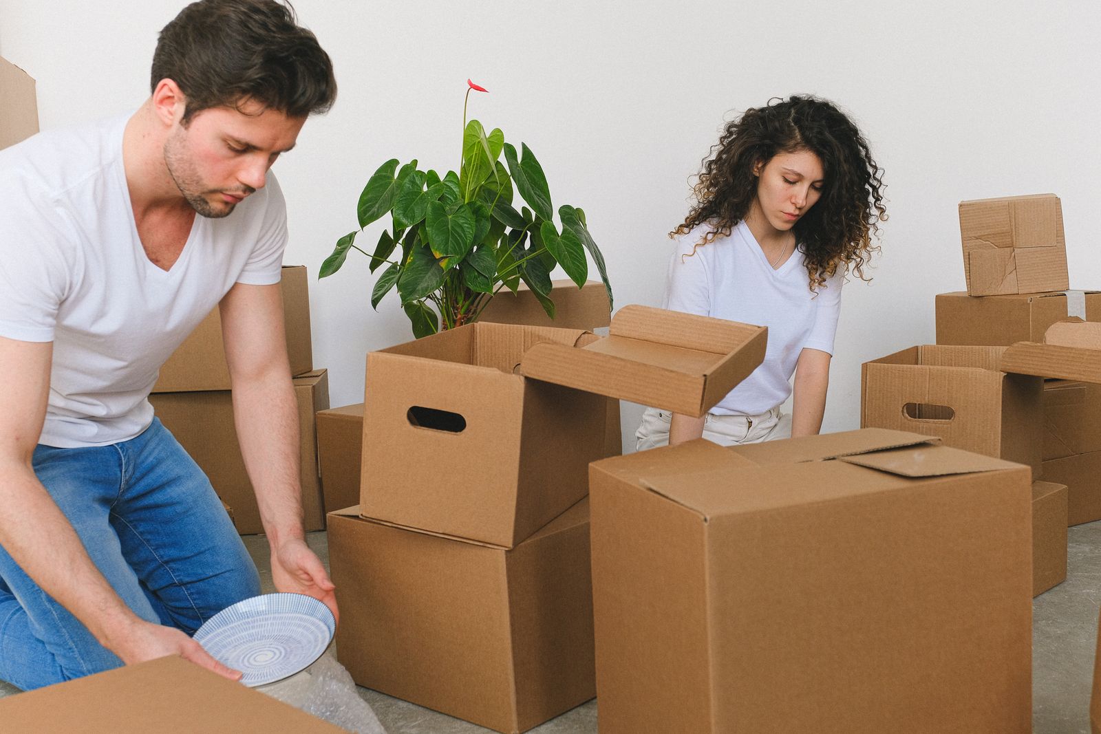 Sorgfältig gepackte VANMAN-Umzugskartons für einen Fernumzug